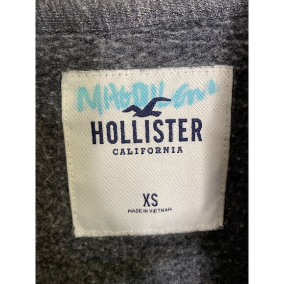 Hollister California Womens Gray Full Zip Hoodie XS drawstring Cotton Long Sleev - Picture 4 of 7